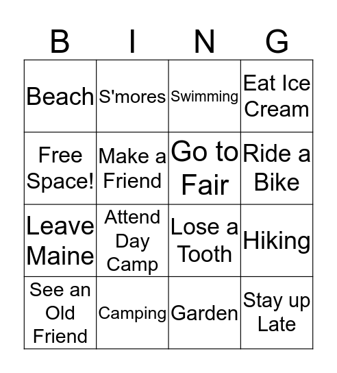 Troop 217 Bingo Card