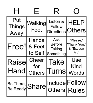 I CAN BE A  Bingo Card