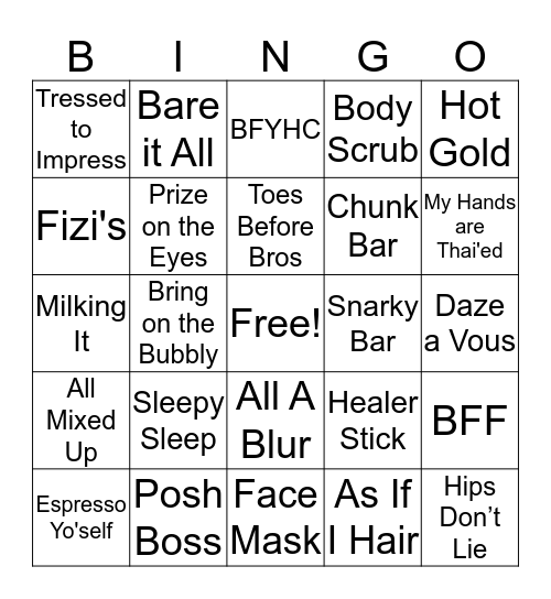 POSH Bingo Card