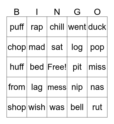 Un1.1- 1.4 A Bingo Card