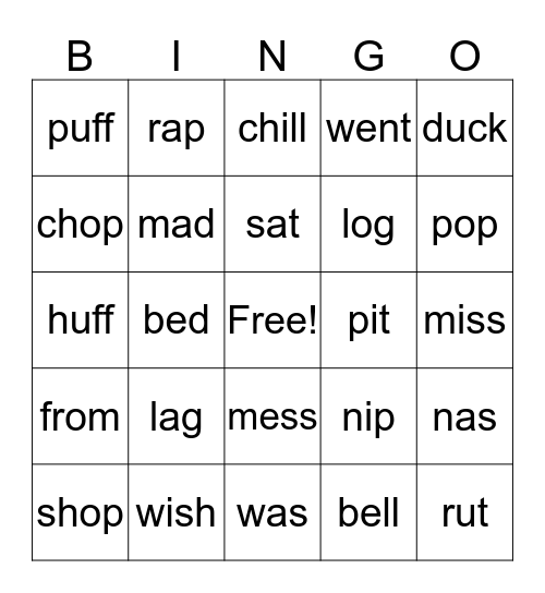 Un1.1- 1.4 A Bingo Card