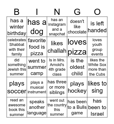 Find someone who.... (and put their name in the box!) Bingo Card