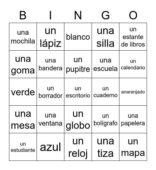 objetos de la clase Bingo Card