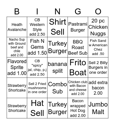 Alpine Drive-Inn Bingo Card