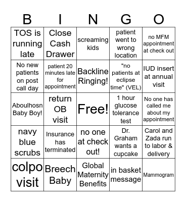 Rankin Bingo Card