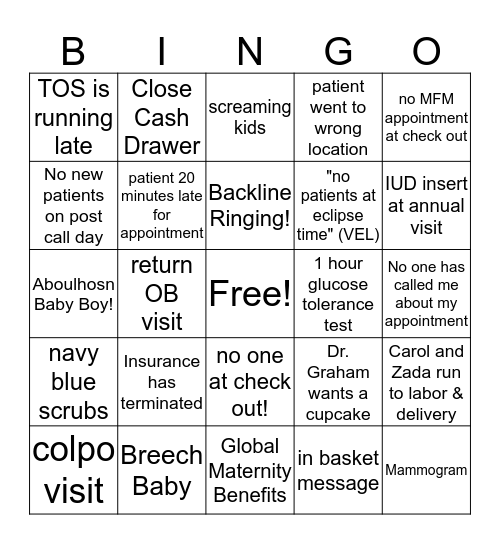 Rankin Bingo Card