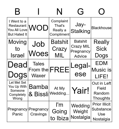 Jeny Bingo Card