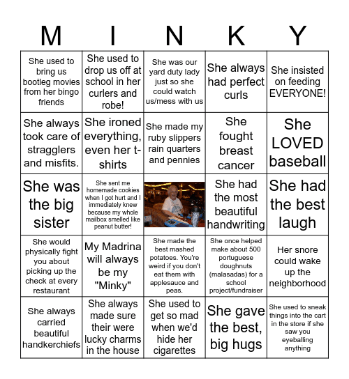 Shirley Bingo Card