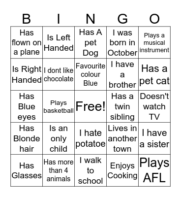 Miss Heads Bingo  Bingo Card