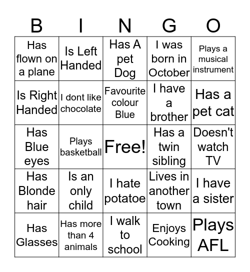 Miss Heads Bingo  Bingo Card