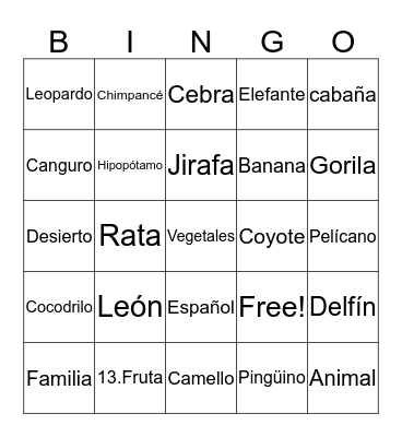 El alfabeto  Bingo Card