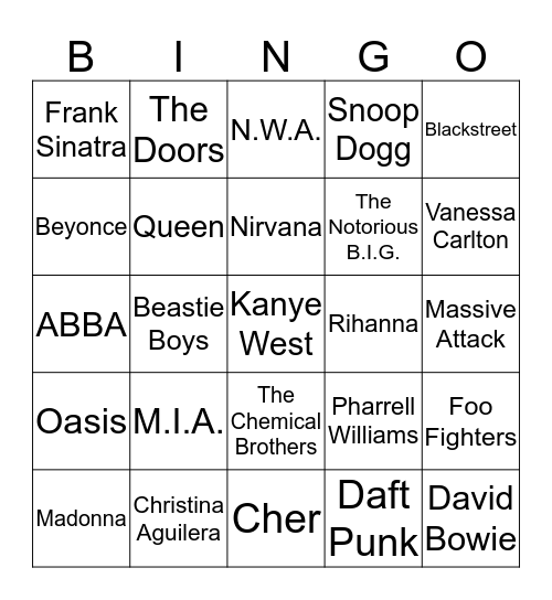 VULGAR DISPLAY OF POPULAR CULTURAL CAPITAL Bingo Card