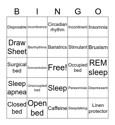 Ch.10 Bedmaking and Unit Care Bingo Card