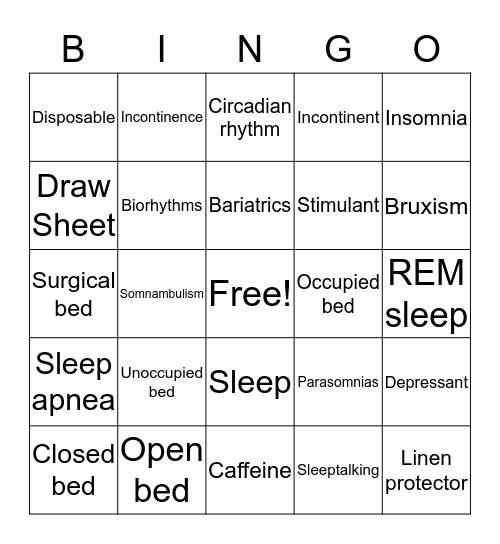Ch.10 Bedmaking and Unit Care Bingo Card