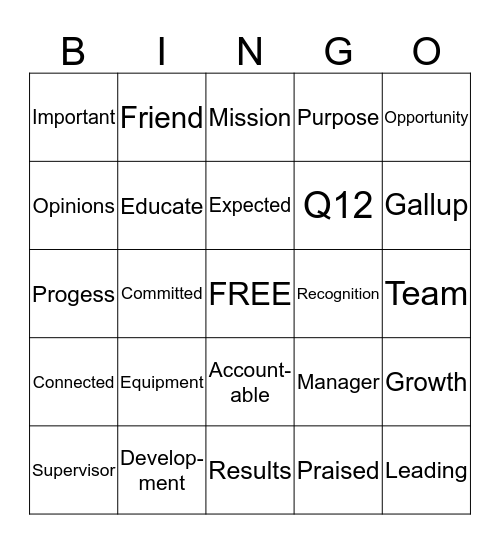 Core Engagement Bingo Card
