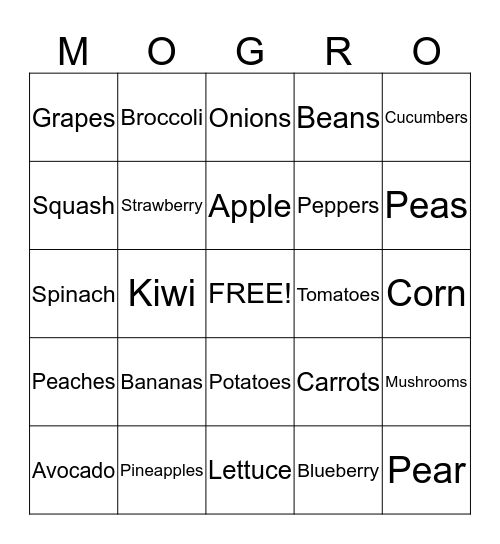 MoGro BINGO Card