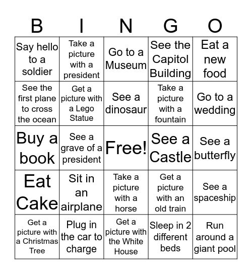 Brennan's Washington DC BINGO Card