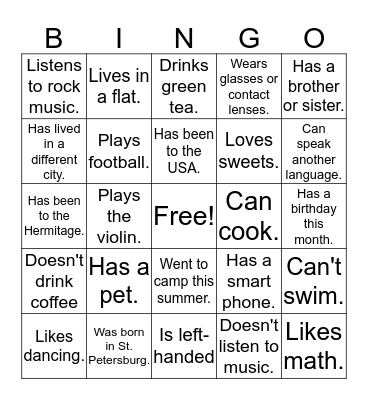 Icebreaker Bingo Card