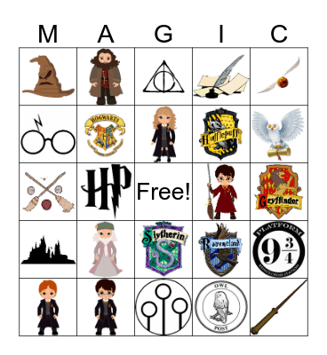 Harry Potter Bingo Card