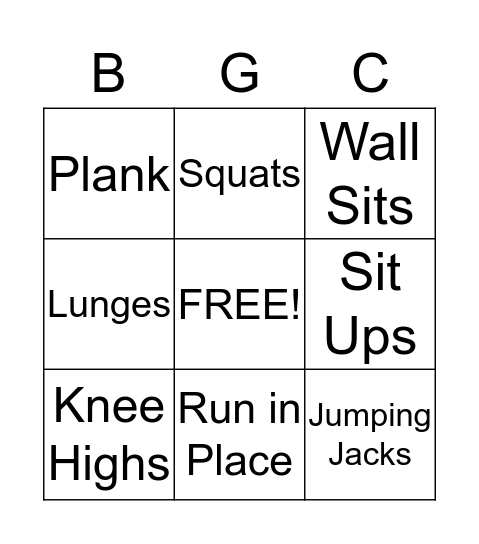 Busy Bingo Card