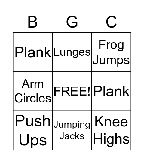 Busy Bingo Card
