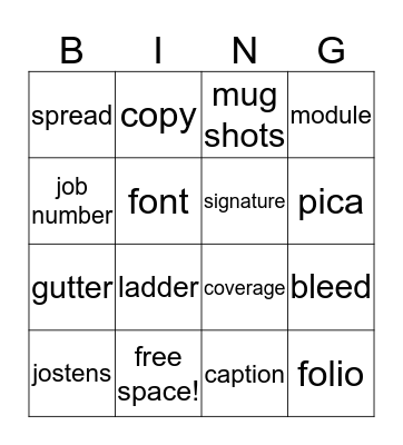 J2 Bing Bingo Card