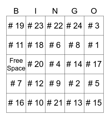 Psycho Bingo Card