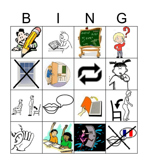 CLASSROOM ENGLISH Bingo Card