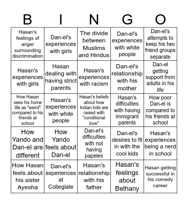 Memoir Bingo Card