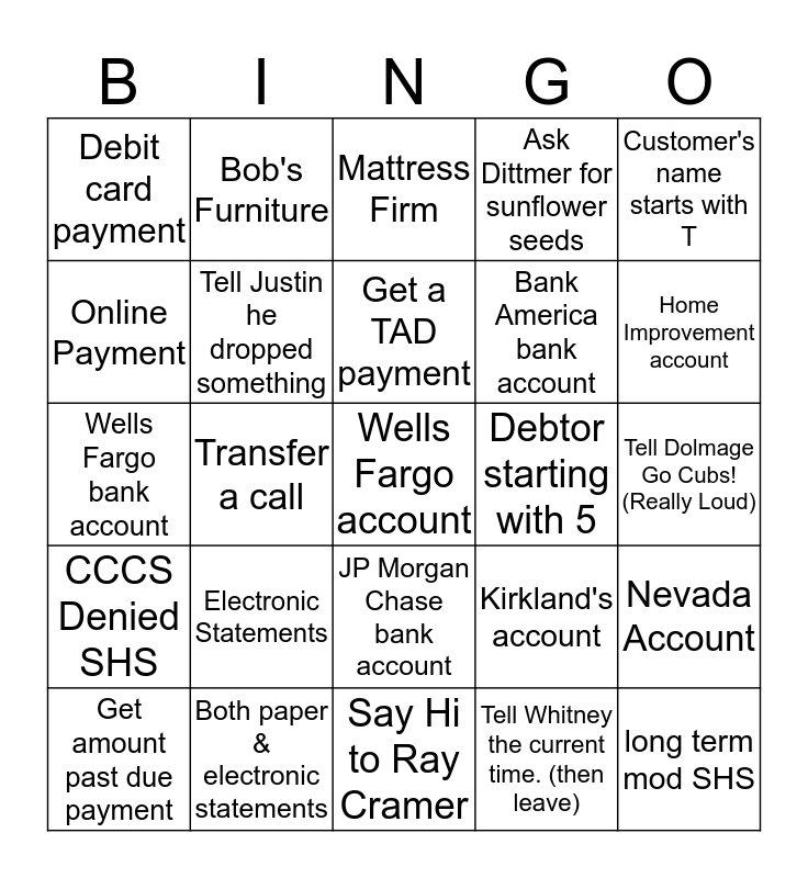 CS Bingo Card