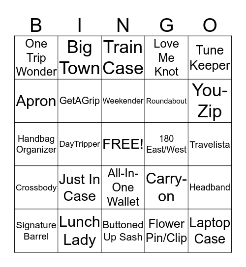 Initials Inc Bags Bingo Card