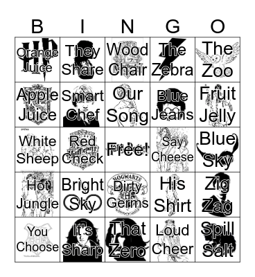 Harry Potter Bingo Card