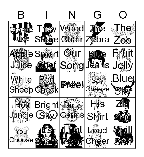 Harry Potter Bingo Card