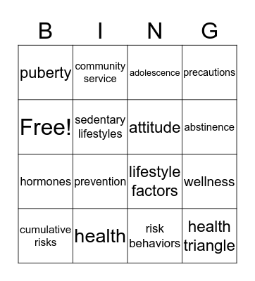 Chapter 1:  Understanding Your Health Bingo Card