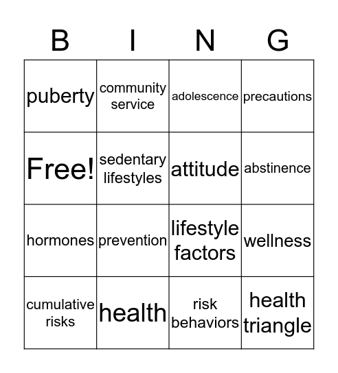 Chapter 1:  Understanding Your Health Bingo Card