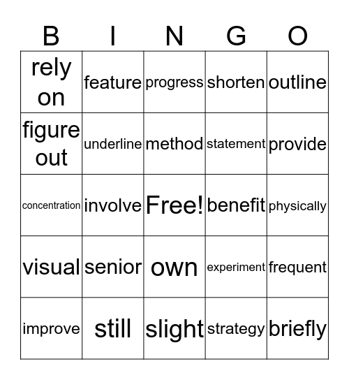 Lesson 1. Learn How to Learn Bingo Card