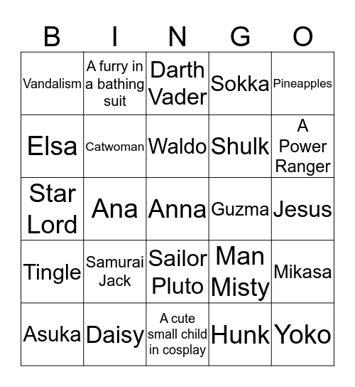 Con Bingo #2 Bingo Card