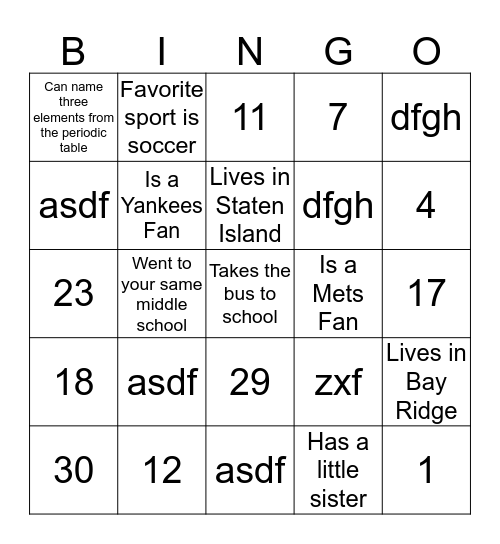 Find someone who... Bingo Card