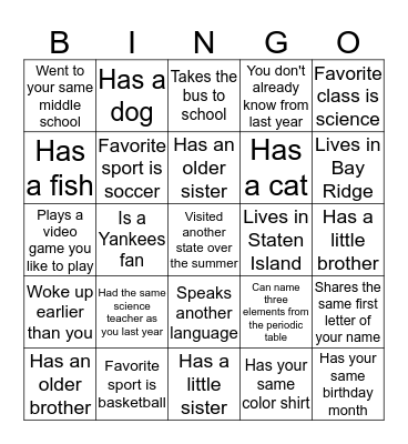 Find someone who... Bingo Card