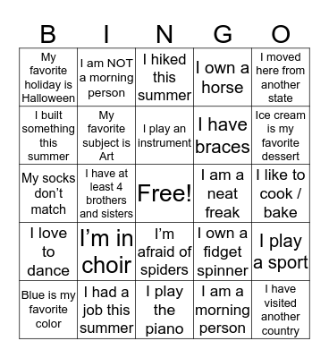 Who are you anyway? Bingo Card