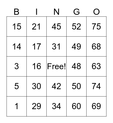 Edgewood Bingo!  Bingo Card