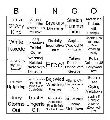 Hold On To Your Hats Bingo Card