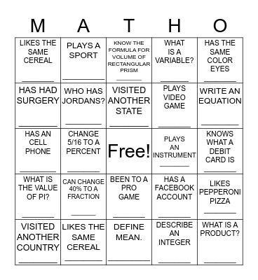 FIND SOMEONE WHO Bingo Card
