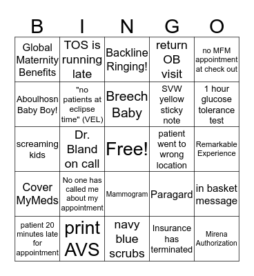 Rankin Bingo Card
