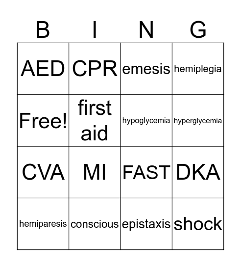 Chapter 8 Bingo Card