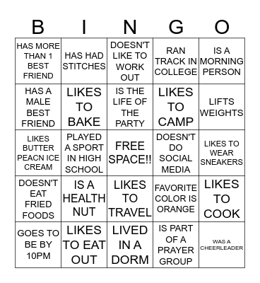 YOUnique Bingo Card