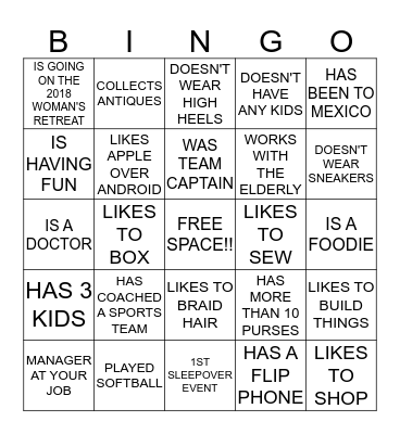 YOUnique Bingo Card