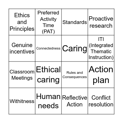 Ch 1 & 2 Bingo Card