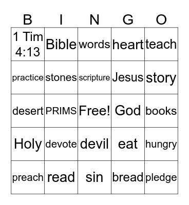 PRIM's BINGO Card