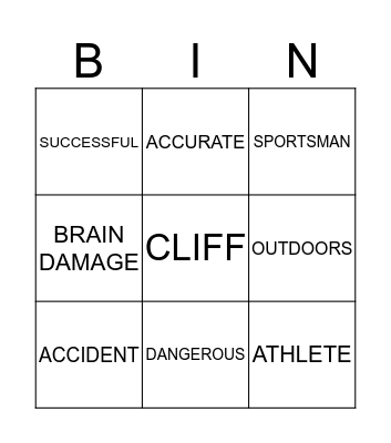 EXTREME SPORTS Bingo Card